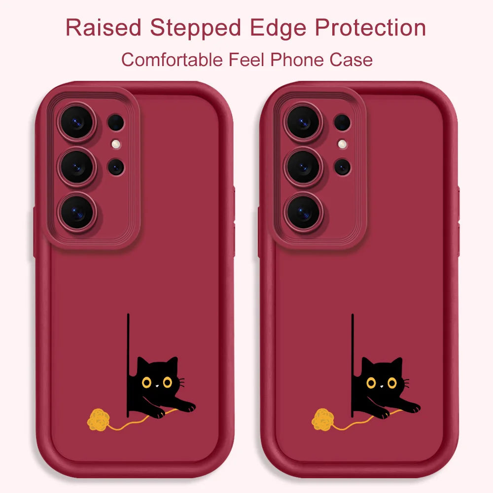 Panicked Cats Phone Case For Samsung Galaxy S26 S25 S24 S23 S22 S21 S20 FE Plus Ultra 5G Staircase Soft Cover
