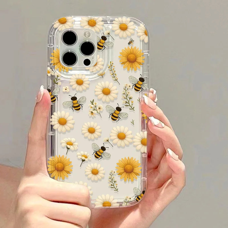 Flower Phone Case For iPhone 17 Case For iPhone 11 13 14 12 15 16 Pro 17 Pro Max 17 Air 16E 8 7 Plus XR SE 3 2 Soft Clear Cover