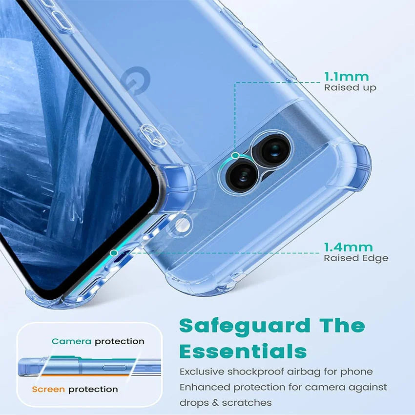 Thick Shockproof Clear Silicone Phone Case For Google Pixel 9 9A 8 8A 7 7A Pro 6 6A Pixel 9 Pro XL 5G Back Cover