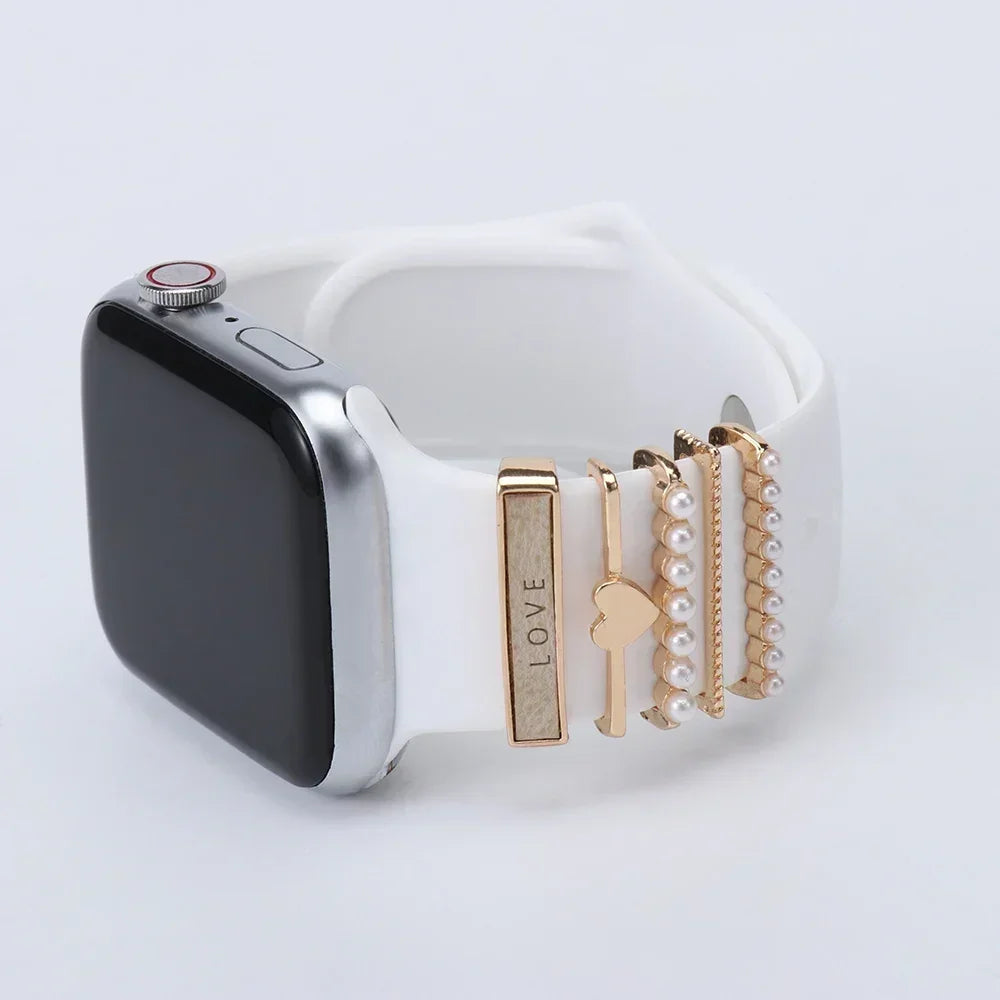 Decoration Ring For Apple watch band series 10 8 7 6 5 se 9 Ultra Diamond Jewelry Charms for Samsung/Huawei 20-22mm watch strap