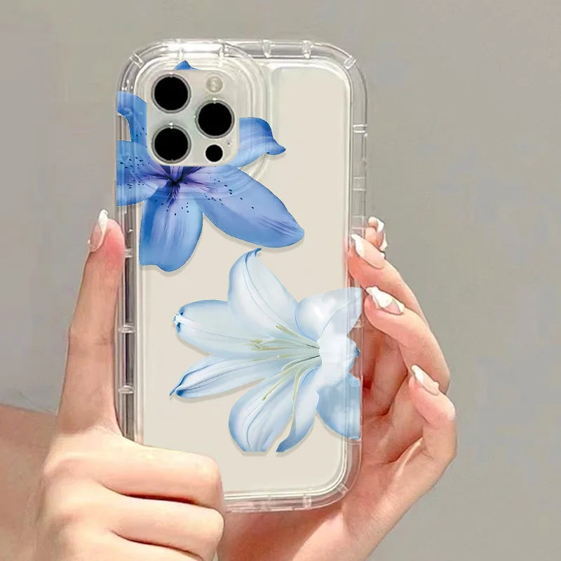 Flower Phone Case For iPhone 17 Case For iPhone 11 13 14 12 15 16 Pro 17 Pro Max 17 Air 16E 8 7 Plus XR SE 3 2 Soft Clear Cover