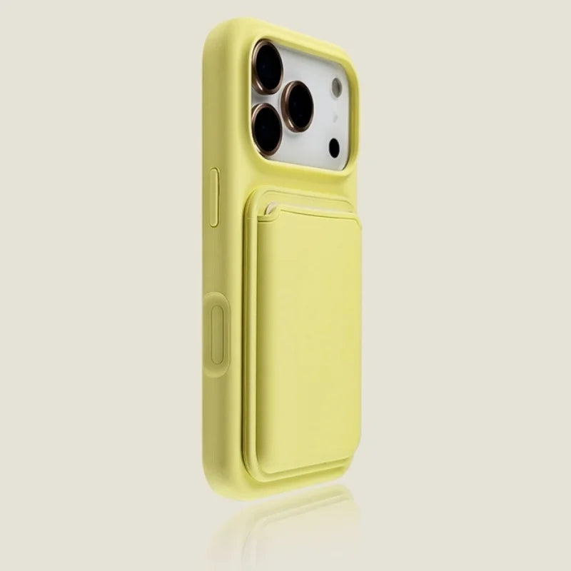 Luxury Magnetic Liquid Silicone Card Bag Phone Case For iPhone 12 13 14 15 16 17 Pro Max Plus Air For Magsafe Bumper Cover