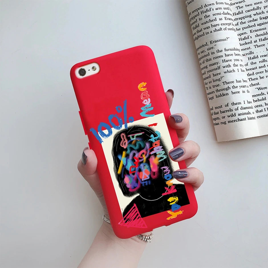 For iPhone 5 5S SE 2016 Case for iPhone 5 S Cover Silicon Cute Painted Case for iphone SE Cover Bumper for iphone 5S Phone Shell