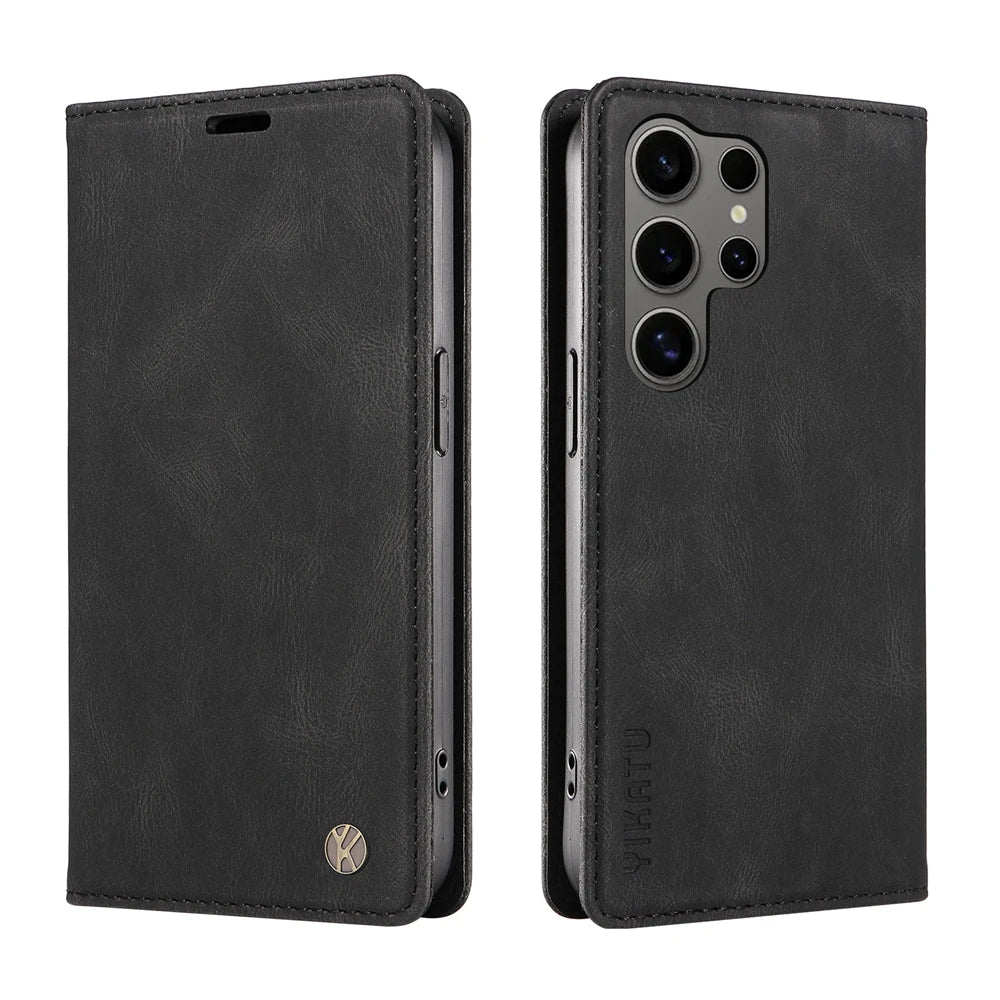 Magnetic Leather Wallet Flip Cover For Samsung Galaxy S25 S24 S23 S22 S21 S20 S10 S9 S8 S7 FE Plus Pro Ultra Edge | Premium Case