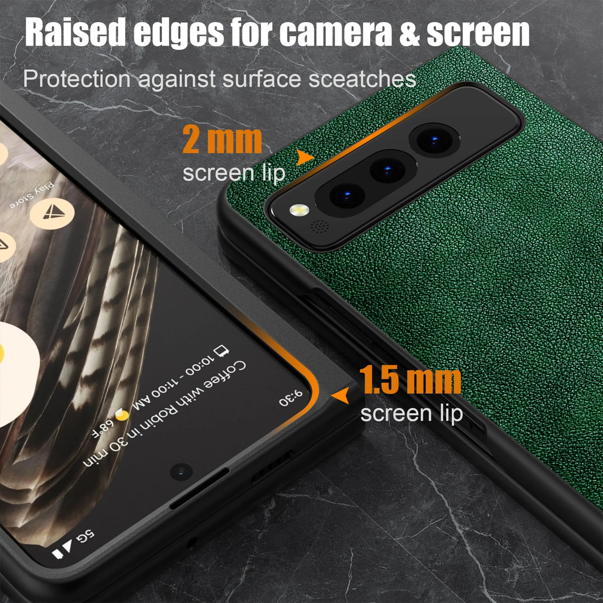 PU Leather Case for Google Pixel Fold 5G Simply Business Style Hard PC with PU 2in1 Material