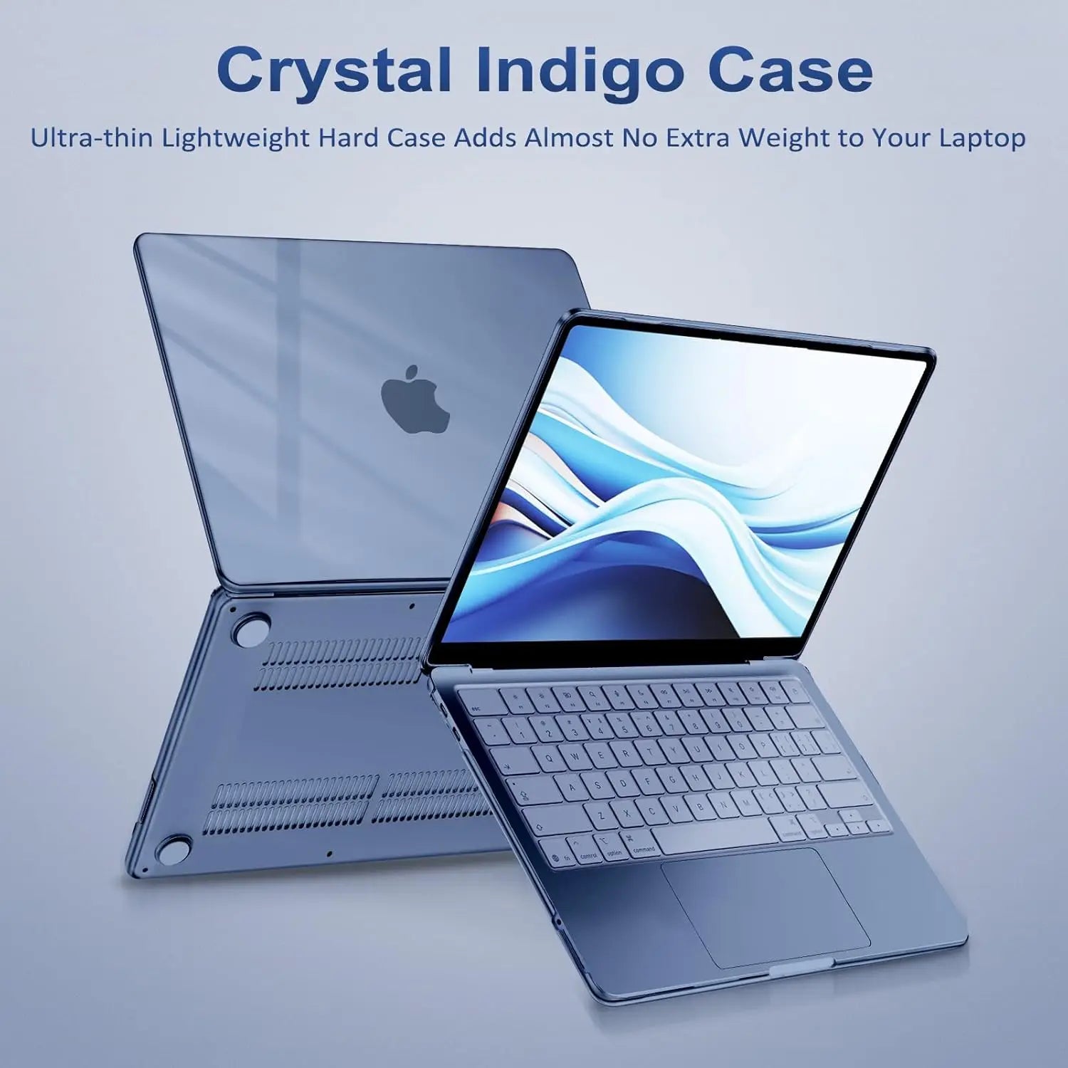 Crystal Indigo Case For MacBook Neo Case 13 inch 2026 Model A3404 with A18 Pro Chip, Crystal Protective Hard Shell Case For Neo