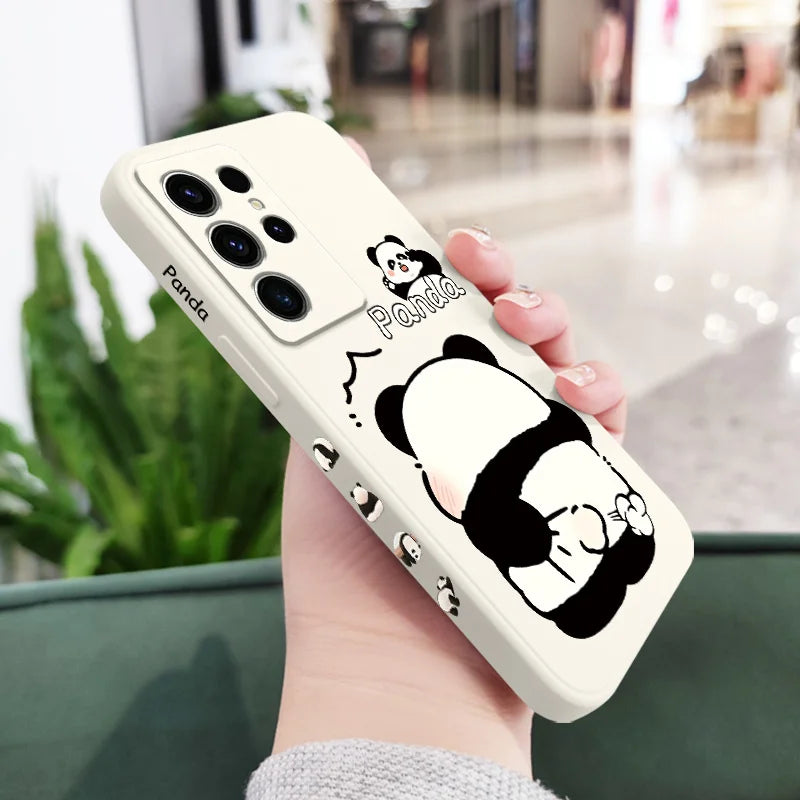 Tickle Panda Phone Case For Samsung Galaxy S25 S24 S23 S22 S21 S20 S10 S10E Ultra Plus FE Note 20 Ultra 10 Plus Cover