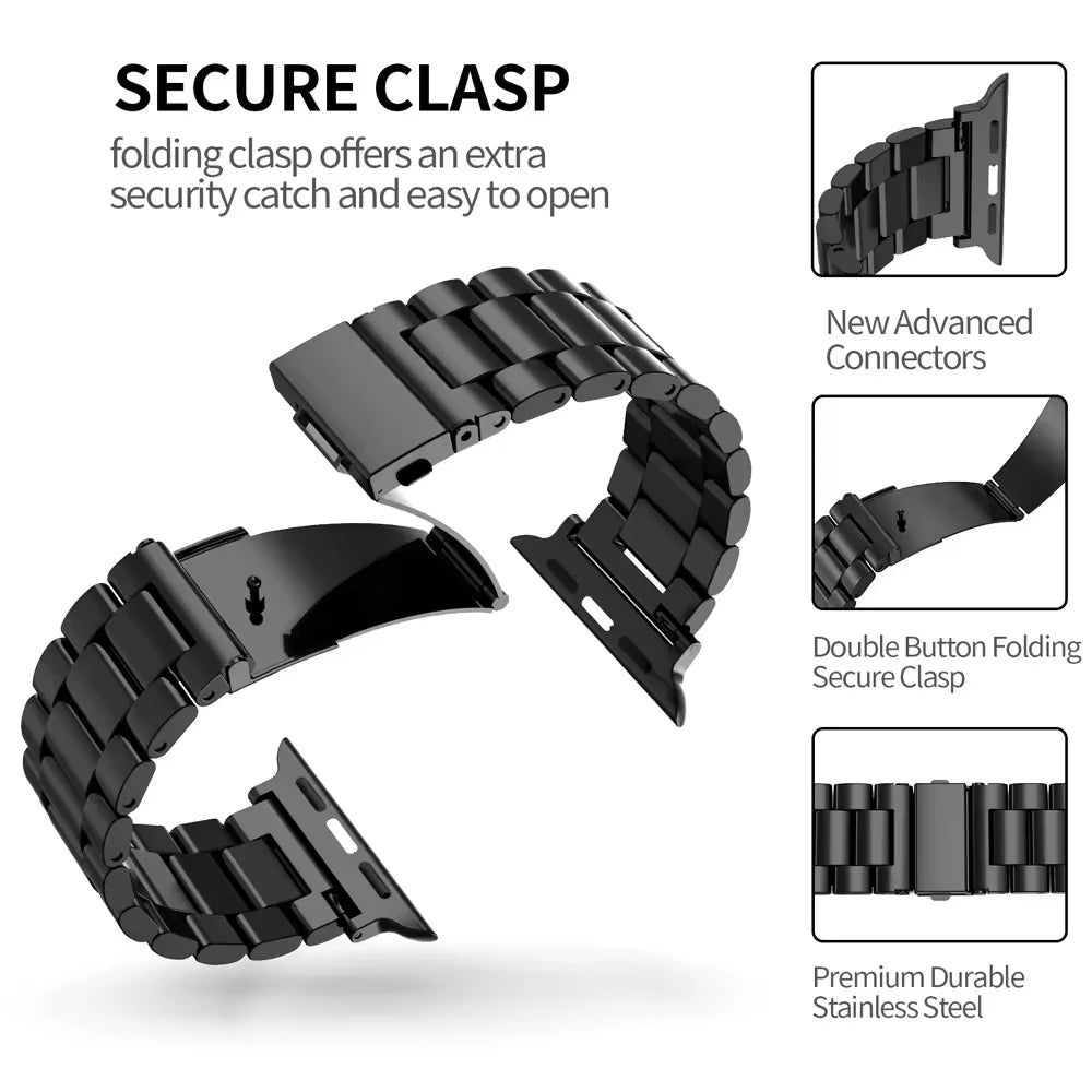 Watch Band For apple watch ultra band 44mm 40mm 49mm 45mm 41mm Stainless Steel watch Strap for iwatch Bands 6 3 4 SE 8 Bracelet