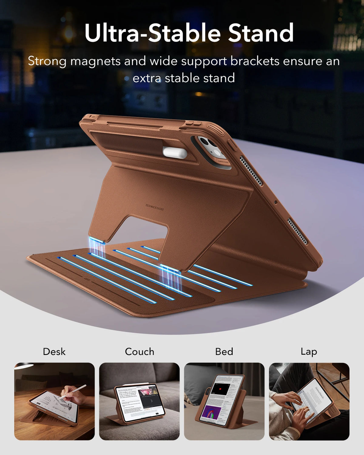 ESR for iPad Pro 11/13(M5/M4) Removable Magnetic Case Adjustable Angle Cover for iPad 11(A16)& Air 11/13(2026/2025/2024)