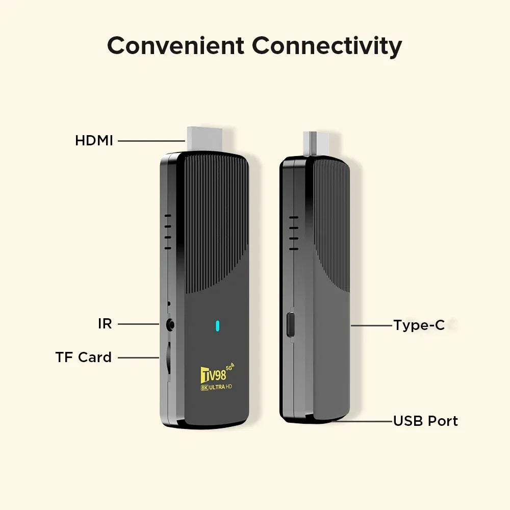 TV Stick Player New TV98 ATV X10 HD 8K 4K Android 14 Smart Media Player RK3518 Quad Core Chip Dual Wifi 5G 4G Voice Remote IPTV