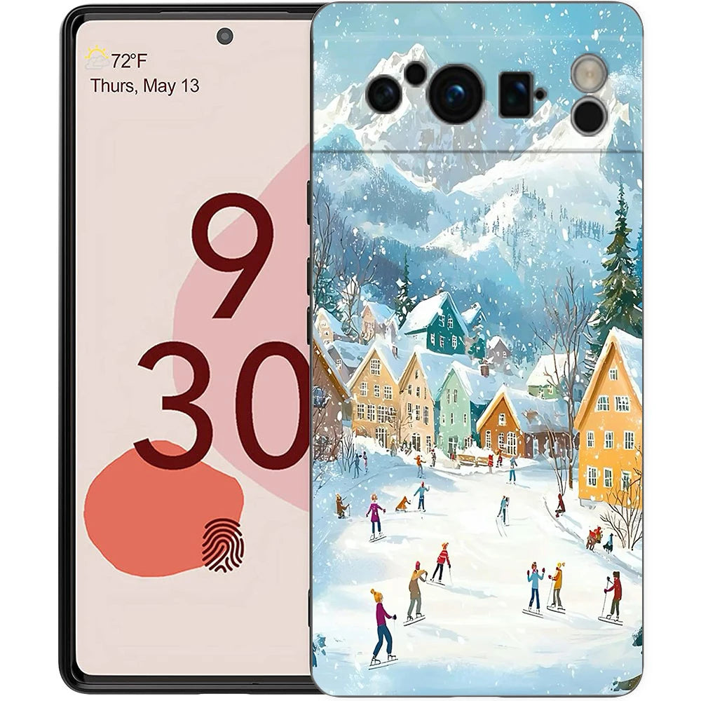 Cartoon Christmas Style Phone Case For Google Pixel 10A 10 9 8 7 6 Pro XL 9A 8A 6A 7A 5G Soft Shockproof TPU Black Cover