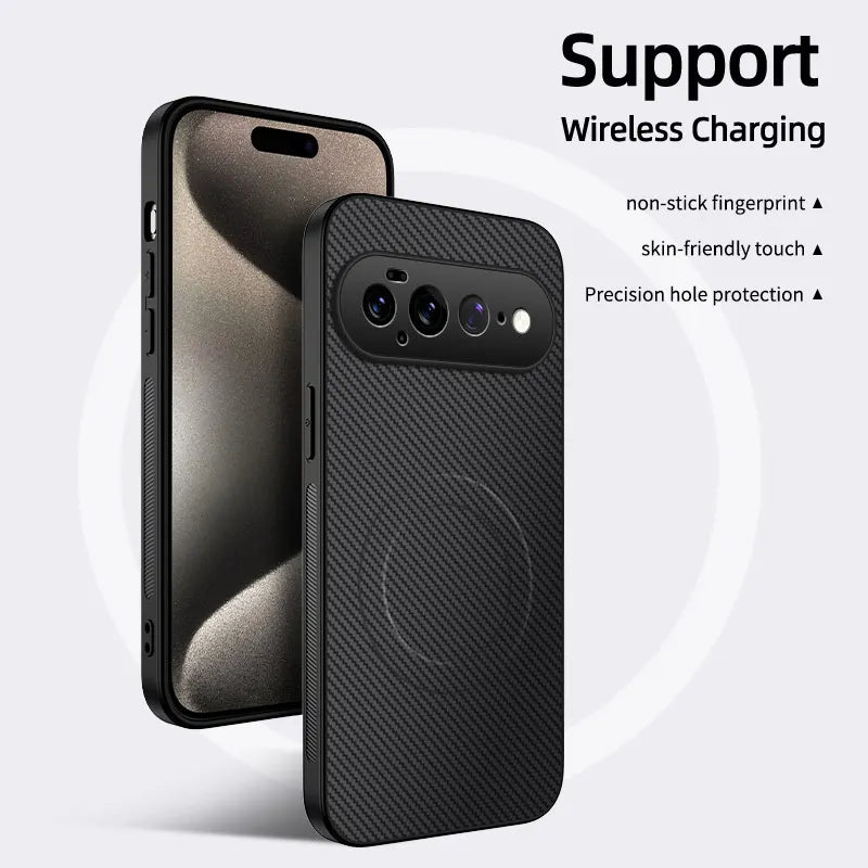 Hard PC+Carbon Fiber Texture For Magsafe Magnetic Case for Google Pixel 11 Pro 9 8 7 6 5 4 3 10 Pro XL 10A 9A 8A 7A 6A 5A 4A 3A