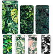 Leaves Monstera Green Phone Case For Google Pixel 10 9 8 7 6 Pro XL 9A 8A 6A 7A 5G Soft Shockproof TPU Black Cover