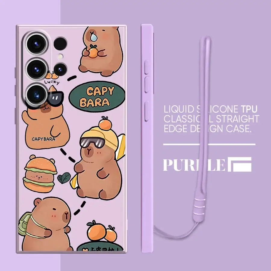 Capybara Cute Soft Cover Phone Case for Samsung Galaxy Note 20 10 Ultra S24 FE S21 Plus S23 S25 Edge S22 Ultra S20