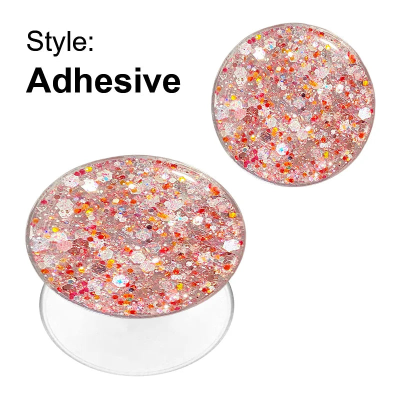 Glitter Phone Grip Socket Foldable Phone Holder Ring Holder With Adhesive for Iphone 17 16 15 14 13 Samsung Grip Tok Bracket