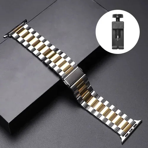 Stainless Steel Strap For Apple Watch Ultra 4 3 2 49 45 41 40 46 38 42 44mm Metal band Bracelet For iWatch Series SE 11 12 9 8 7