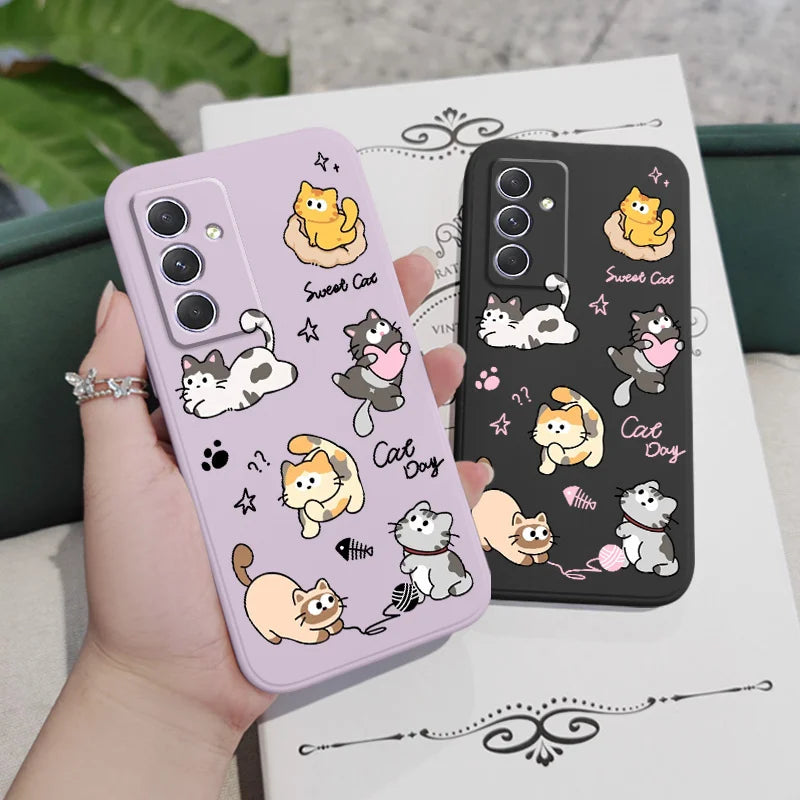 Cat String Ball Case For Samsung Galaxy A56 A36 A26 A54 A34 A24 A14 A55 A35 A25 A17 A16 A15 A07 A06 A05 A05S A04 A04S A04E 4G 5G
