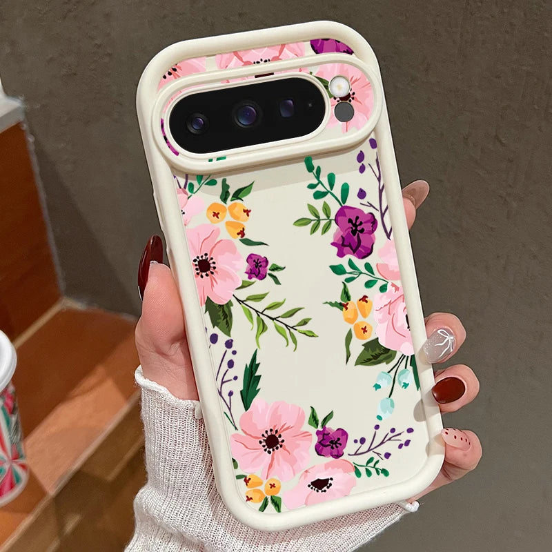 INS Cartoon Flowers Soft TPU Phone Case For Google Pixel 8 Pro 8A 9 Pro XL 7A Shockproof Silicone Cover For Pixel 9 8 7 Pro