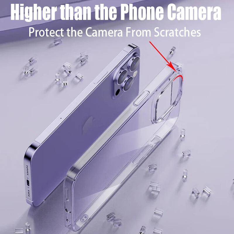 Transparent Phone Case For iPhone 12 13 14 15 16 17 Pro Max Soft TPU Silicone For iPhone XS Max XR 8 7Plus Back Cover Clear Case