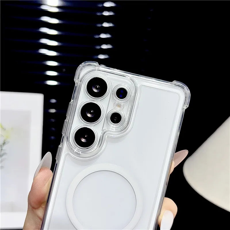For Magsafe Magnetic Charge Phone Case for Samsung Galaxy S26 S25 S24 S23 S21 S20 FE S22 Note 20 Ultra 10 Plus A55 A56 A57 Cover