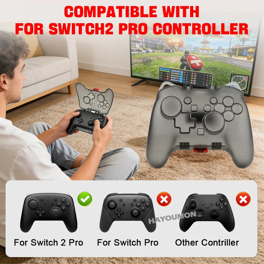 For Switch 2 Scratch & Shock Protection Transparent Protective Case For Switch 2 Pro Controller Hard Protector Cover Accessories