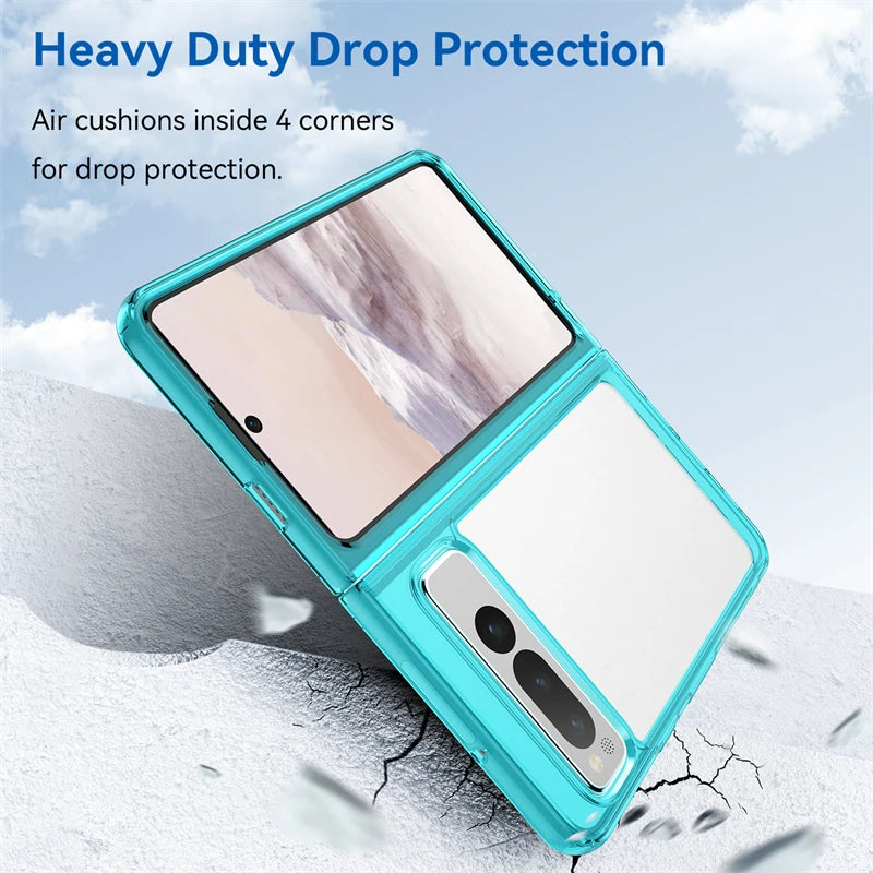 For Google Pixel Fold Case Luxury Silicone Clear Bumper For Pixel Fold Capa TPU Shockproof Case For Google Pixel Fold Cover