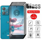 3 Pcs Tempered Glass For Motorola Moto Edge 60 50 40 Neo G Stylus Play 2024 G24 G34 G04 Curved Full Cover Screen Protector