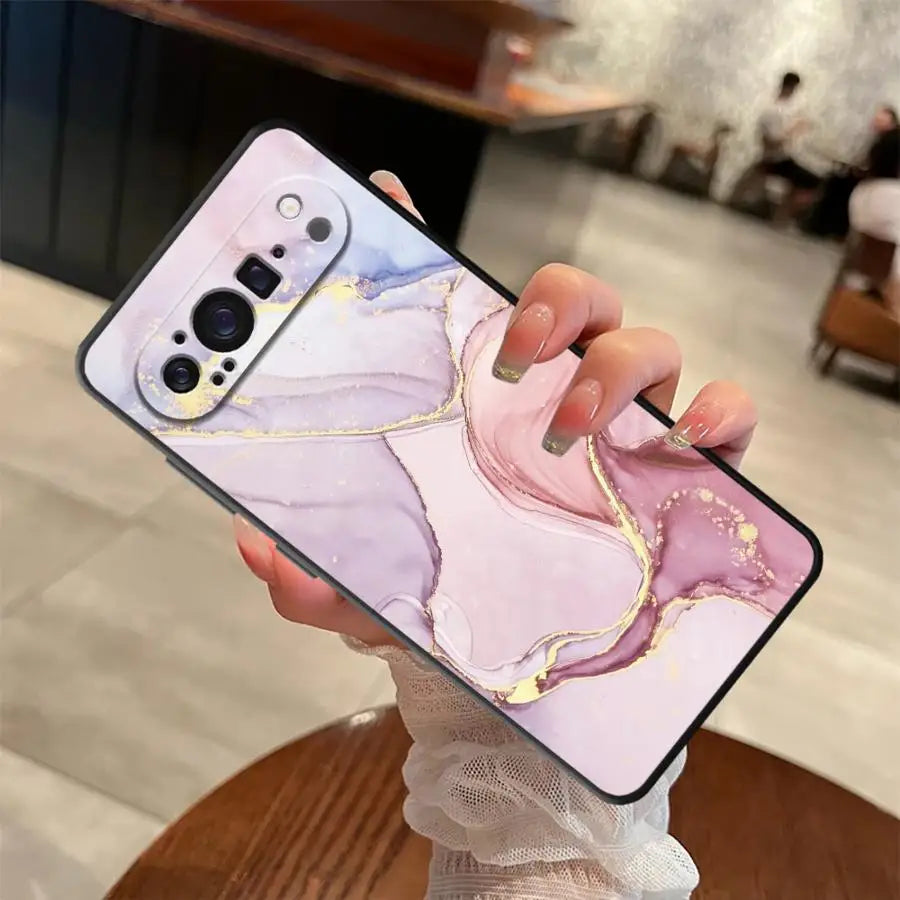 Funda Phone Cover Case for Google Pixel 6a 9a 6 7 8 Pro 10 9 Pro XL 8a 7a Pink And Green Marble