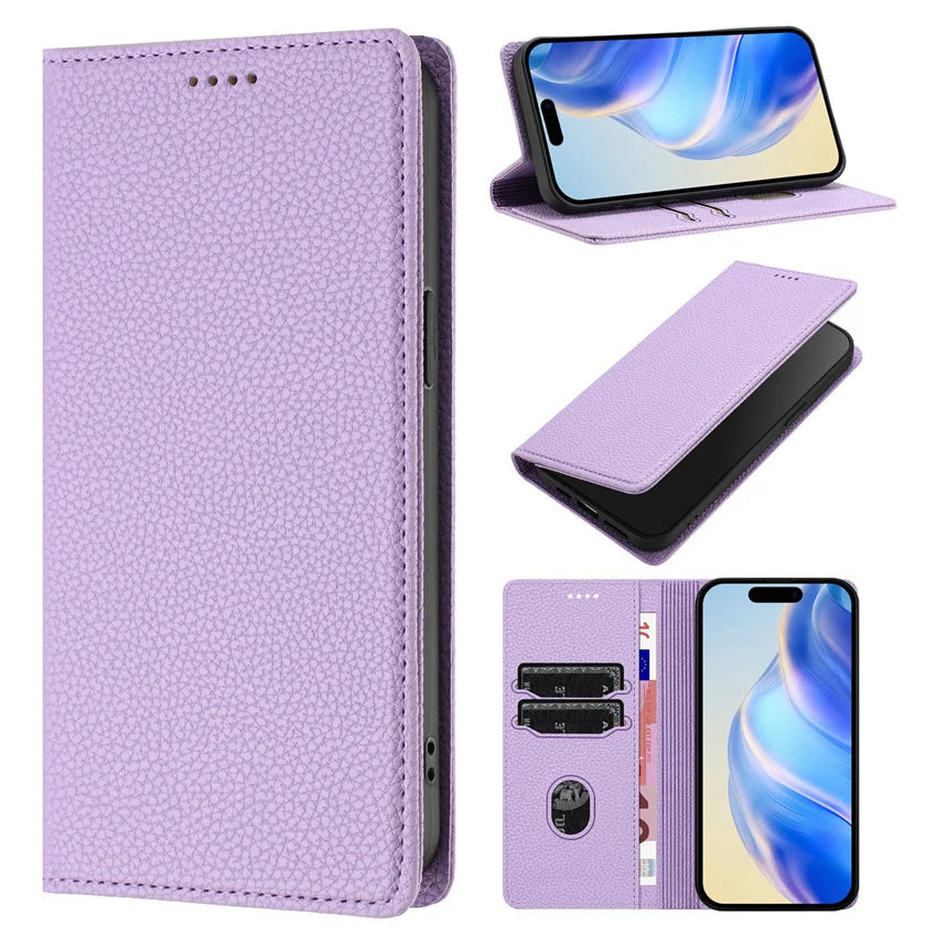 Rfid Blocking Leather Case For Samsung Galaxy S25 S24 S23 S22 S21 S20 Ultra Plus FE 5G Magnetic Wallet Flip Card Slot Cover