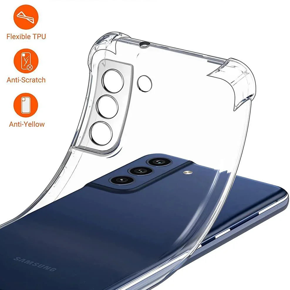 Shockproof Transparent Soft Case For Samsung Galaxy S25 ULTRA S24 S23 S20 S21 FE S22 Plus Note 20U Clear Ultra Thin TPU Shell
