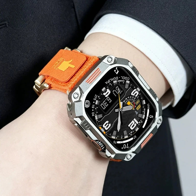 Metal Armor Case For Apple Watch Ultra 3 11 10 9 8 7 6 Se 5 Titanium Shockproof Protective Cover For iWatch 44mm 45mm 46mm 49mm