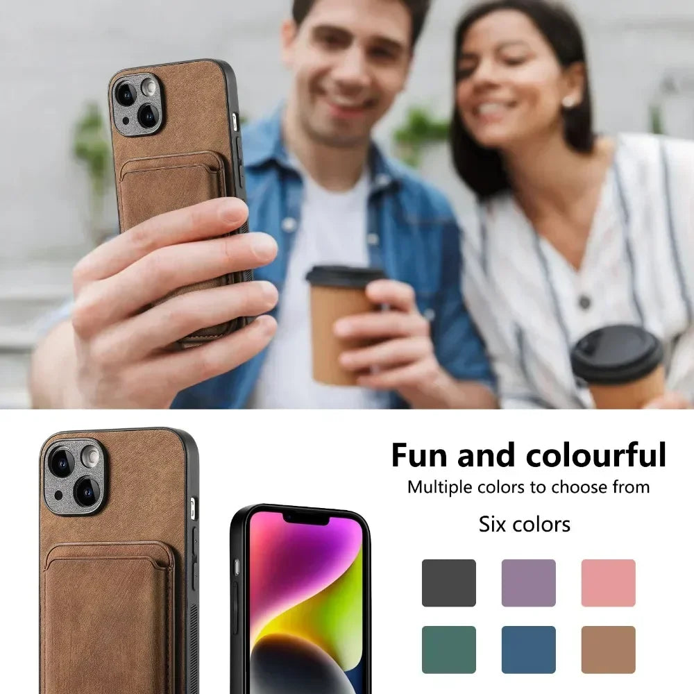 Vintage Leather Case with Detachable Magnetic Wallet Card Holder For iPhone 11 12 13 14 15 16 17 Pro Max Plus Protective Cover