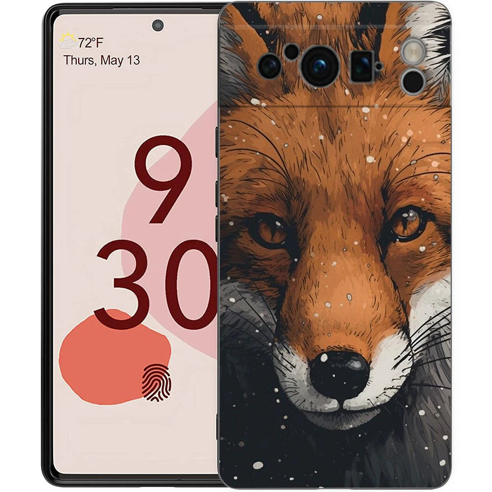 Cartoon Animal Bear Fox Squirrel Phone Case For Google Pixel 10 9 8 7 6 Pro XL 9A 8A 6A 7A 5G Soft Shockproof TPU Black Cover