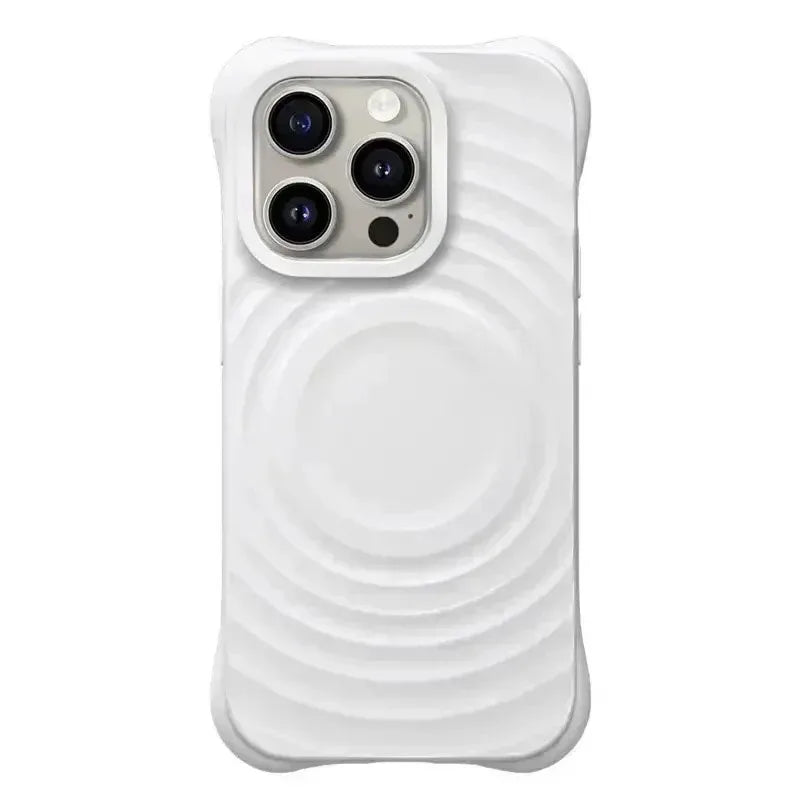 New Liquid Silicone Ripples Magnetic For MagSafe Phone case for iPhone 17 Air 16 15 14 13 Plus 17Pro Max Corrugated Soft Cover
