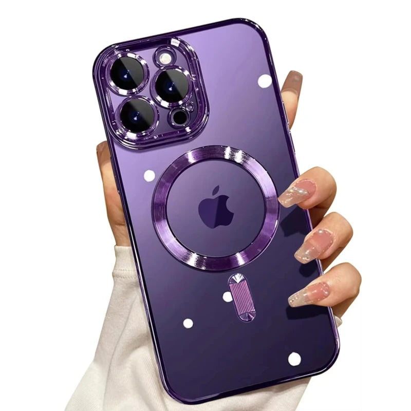 Full Protection Magnetic Wireless Charge Case For Magsafe For iPhone 17 16 15 14 13 12 Pro Max Case With Camera Lens Protector