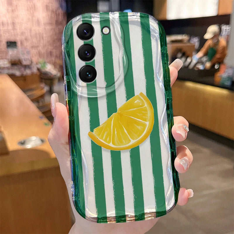 Striped Cocktail Phone Case for Samsung Galaxy S26 S25 S24 Plus S23 Ultra S22 S21 S20 FE A73 A71 4G A57 A56 A55 A54 5G A53 Cover