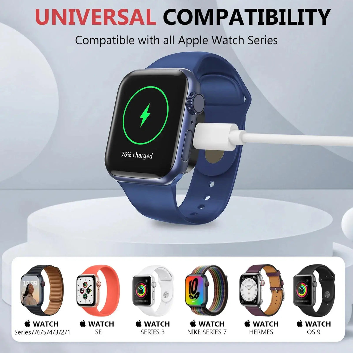 Portable Wireless For iWatch Wireless Charger For Apple Watch 10 9 8 7 6 5 4 SE Mini Metal Charger For iWatch Series Ultra 1 2 3