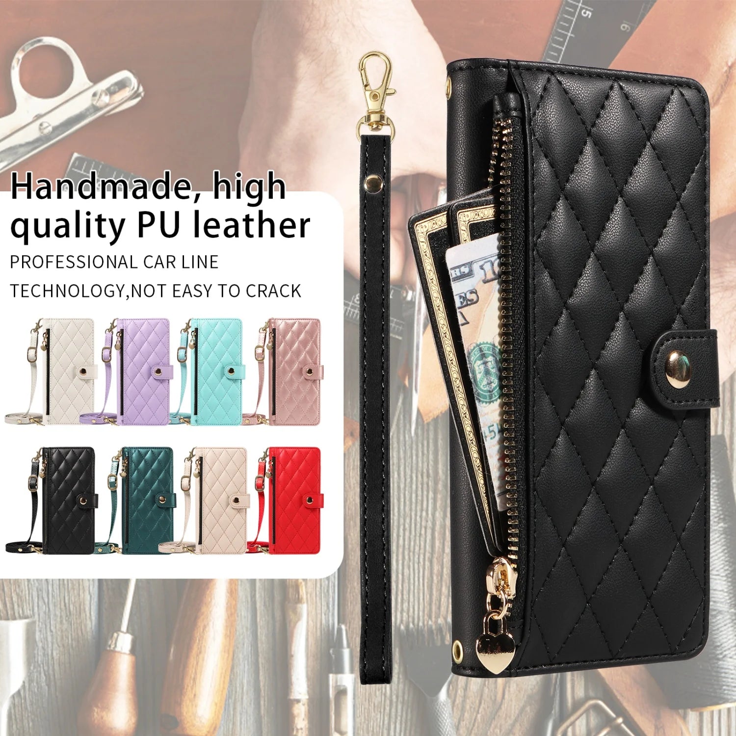 Leather Flip Phone Case For Samsung Galaxy S10 Plus S20 S21 FE S22 S23 S24 Ultra S25 Edge Note 10 20 Luxury Lanyard Wallet Cove