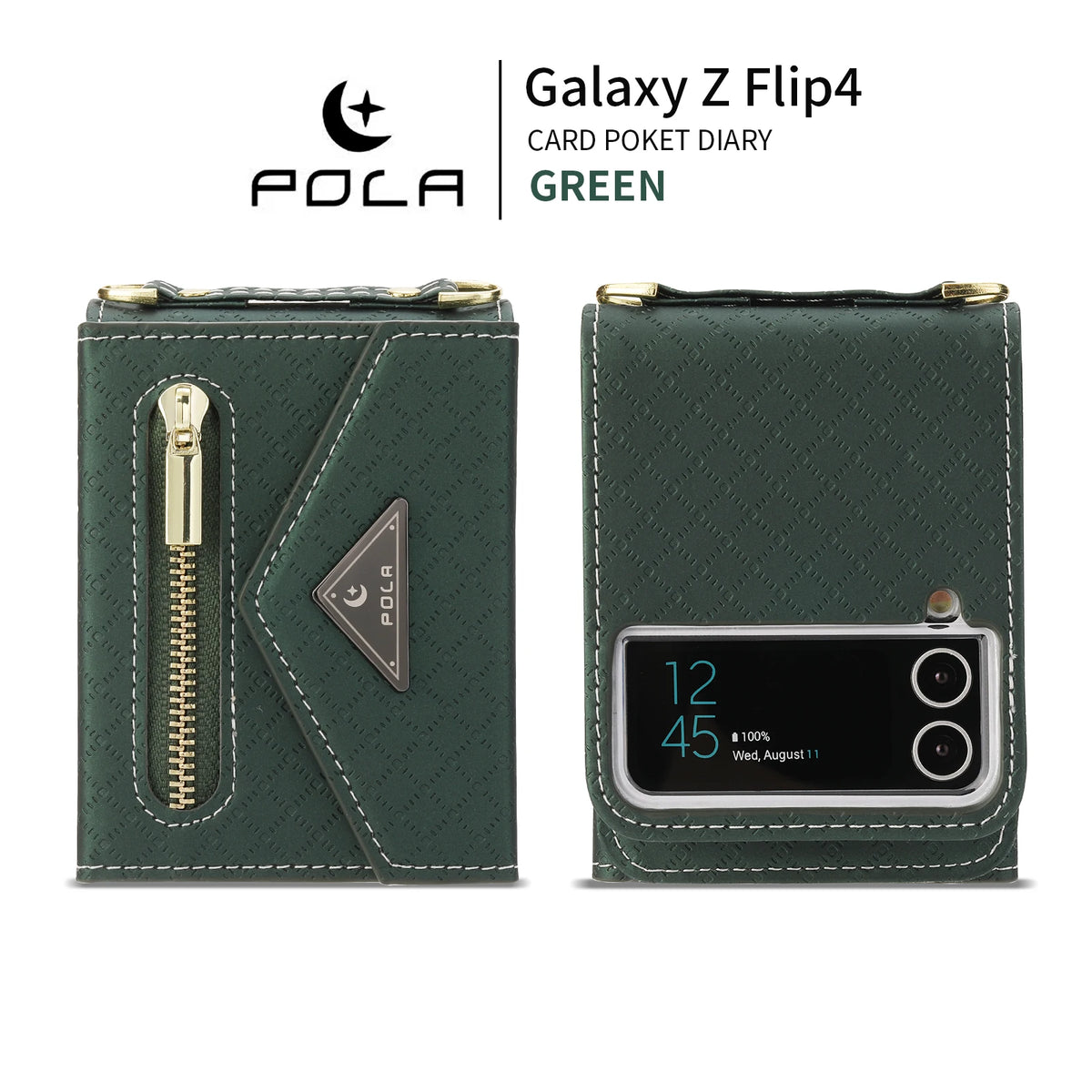 Zipper Leather Case For Samsung Galaxy Z Flip 8 7 FE 6 5 4 3 Flip8 Card Holder Wrist Strap Handbag Magnetic Folio Wallet Cover