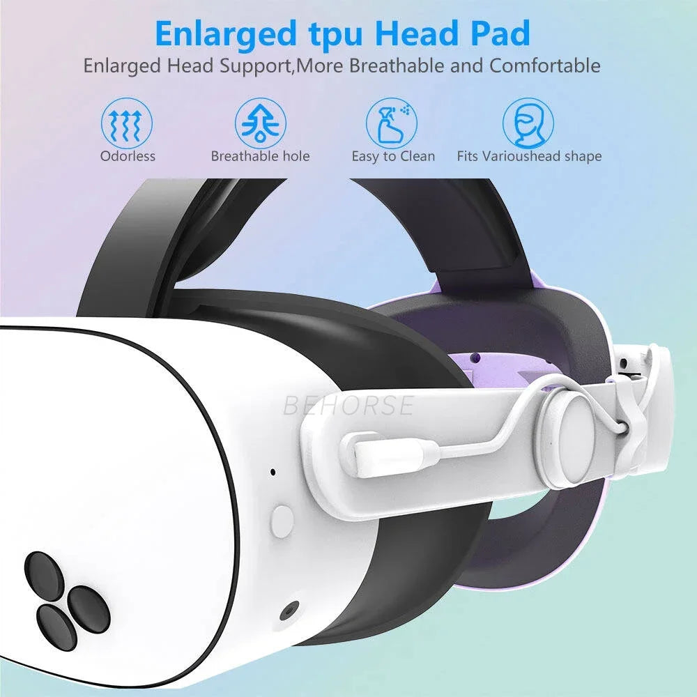 RGB Head Strap 12000mAh Battery Head Strap Compatible for Meta Quest 3/3s, Head Strap Battery VR Accessory for Meta Quest 3