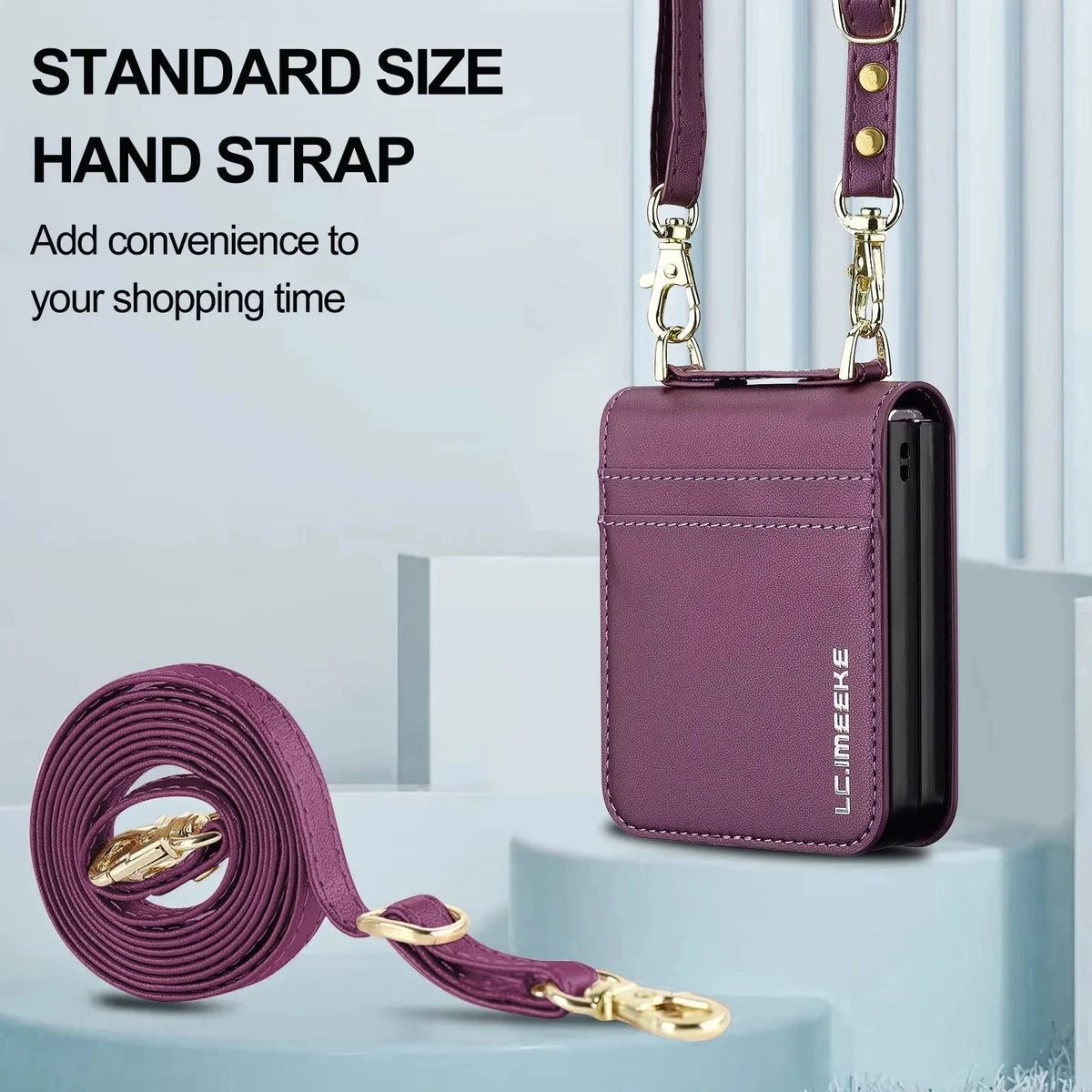 Luxury Crossbody Cards Solt Wallet Leather Case for Samsung Galaxy Z Flip 8 Flip7 Flip 6 5 4 Hand Strap Lanyard Pocket Cover