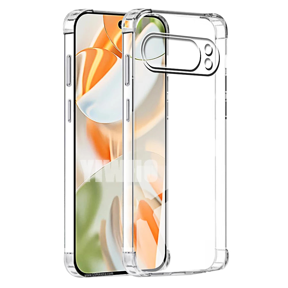 Airbag Transparent Phone Case for Google Pixel 9a 8a 7a 6a 9 8 7 6 Pro XL 5a Protective Len Shockproof Back TPU Clera Soft Cover