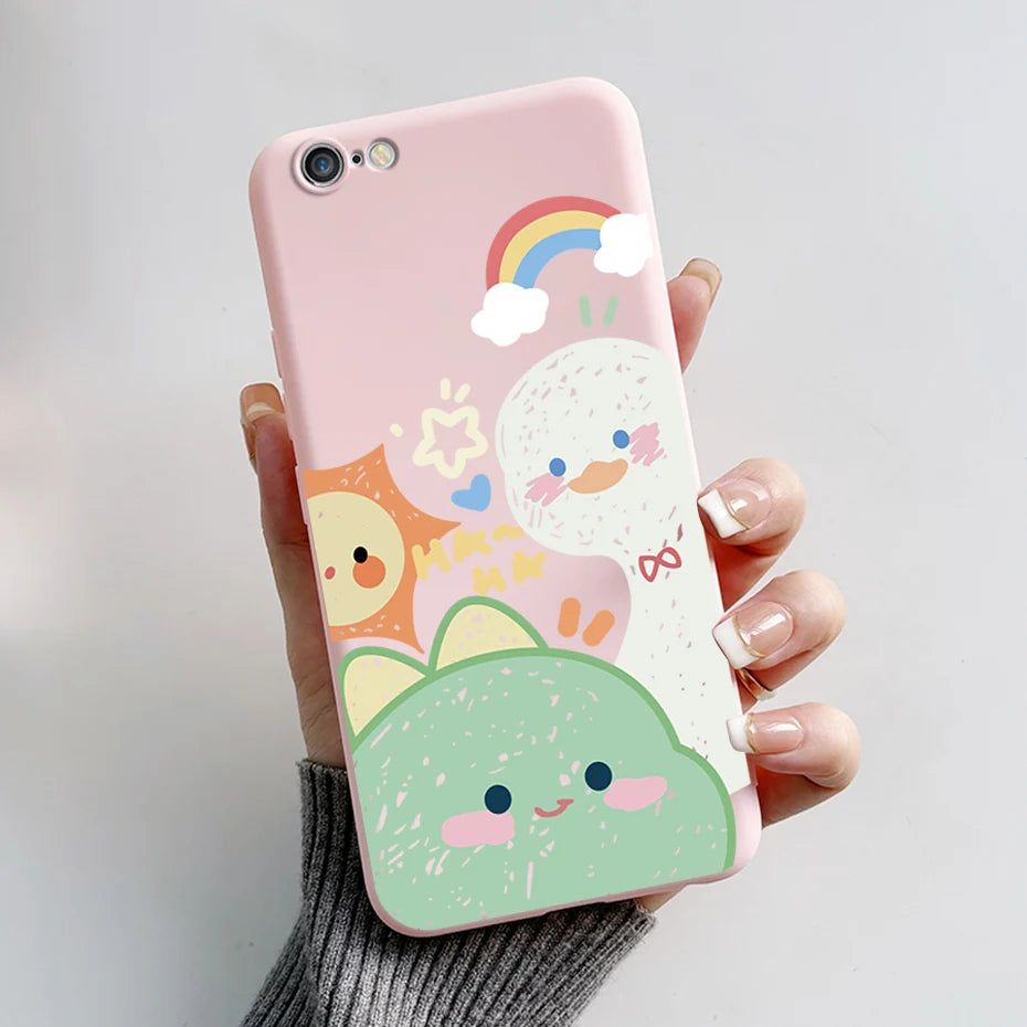 Stylish Painted Cover For iPhone 6 6S Plus Case iPhone6 6S Plus Cover Silicone Soft Phone Back Case For Apple iPhone 6 6S Coque