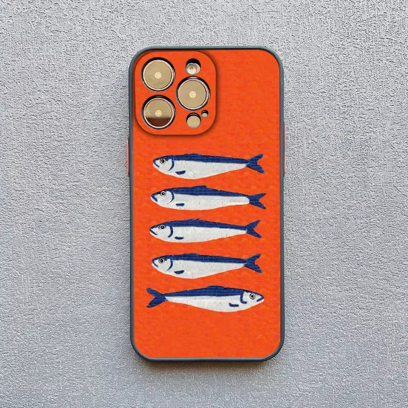 Sardines Fish Art Phone Case For Samsung Galaxy S26 S25 Ultra S24 S23 FE S22 S21 Plus S20 A56 A55 A54 A35 A16 Shockproof Cover