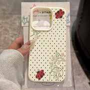Polka Dot Flower Ladybug Pattern Phone Case for Samsung S26 S25 S24 S23 S22 S21 S20 Note20 Ultra Plus A73 A55 5G Silicone Cover