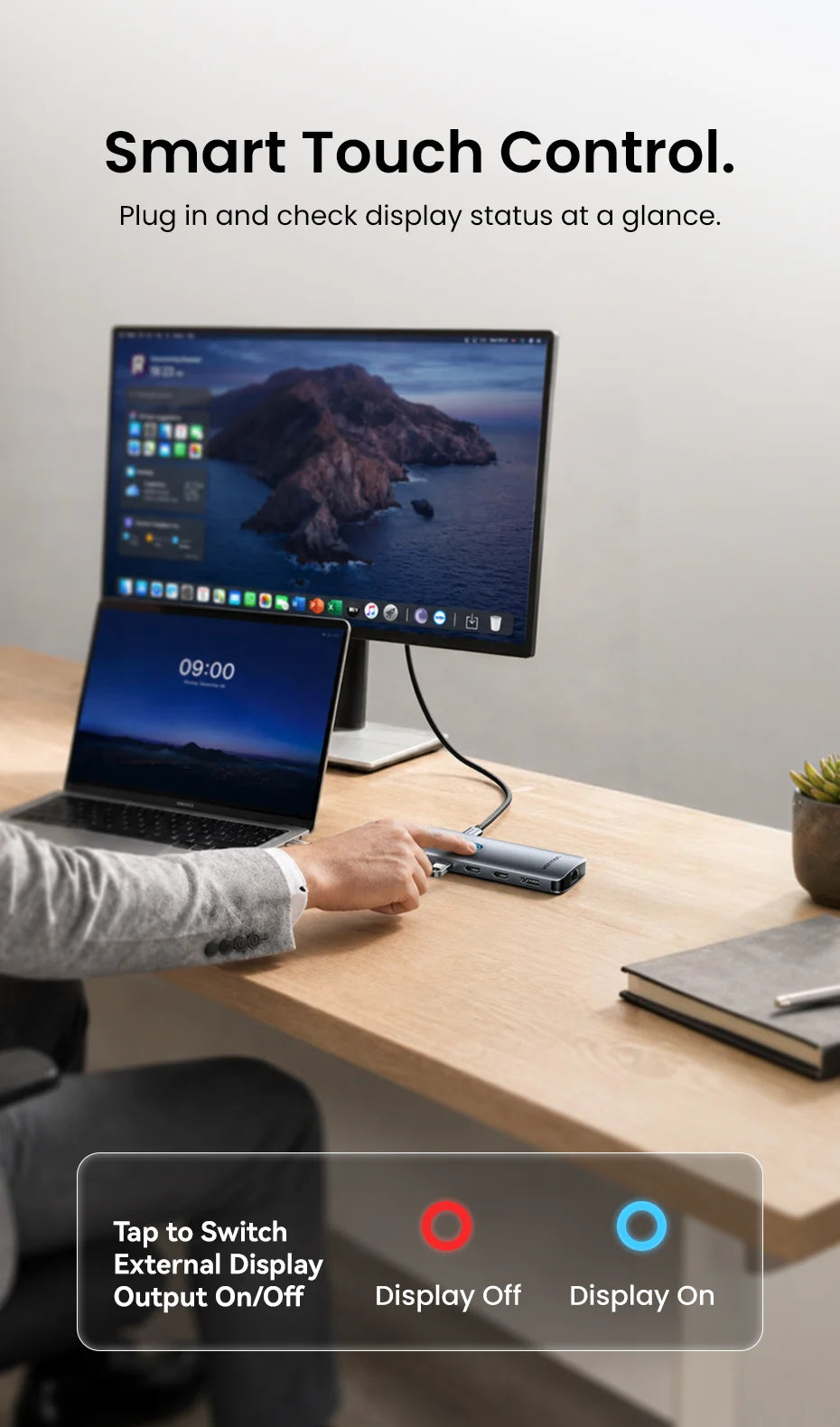 Vention 13 in 1 USB C Docking Station 8K DP Triple Display Dual 4K HDMI USB 3.2 HUB One Touch Screen Off for MacBook Pro Windows