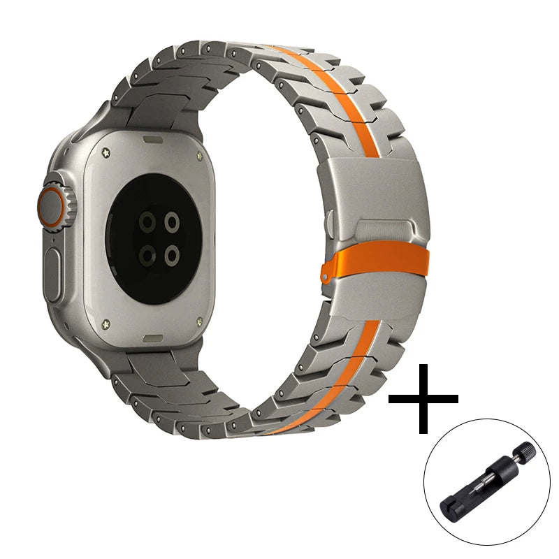 Luxury Titanium Band For Apple Watch Series Ultra 2 10 9 8 7 6 5 Se 4 3 Metal Business Strap For iWatch 42mm 44mm 45mm 46mm 49mm