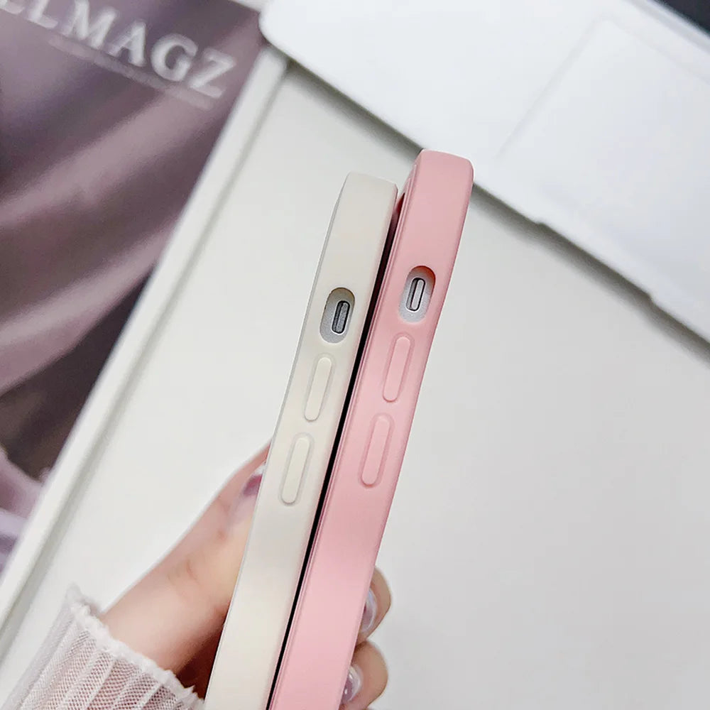 Silicone Phone Case For iPhone 11 6s 16 Plus 13 15 14 Pro Max 12 XR Wave Shockproof Soft Love Heart Cover Funda