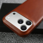 Luxury Genuine Leather Magnetic Phone Case For iPhone 17 Air 17e 16e 16 15 14 Plus 13 12 Mini 11 Pro Max For Magsafe Cover Funda