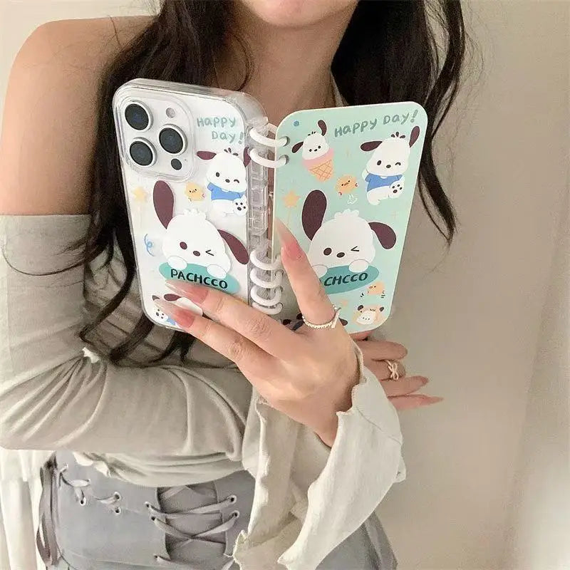 Sanrio 3D Cartoon Flip Notebook Kitty Kuromi Phone Holder Case for Samsung Galaxy S26 S25 S24 S23 S22 Ultra S21 S20 FE Cover
